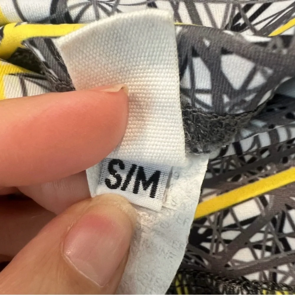 SoulCycle Yellow and Gray Geometric Leggings Women's Size S/M - Picture 3 of 5